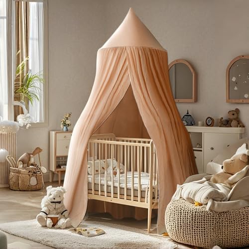 Cotton Kids Bed Canopy, Nursery Room Baby Crib Hanging Curtain Mosquito Net - Image 2