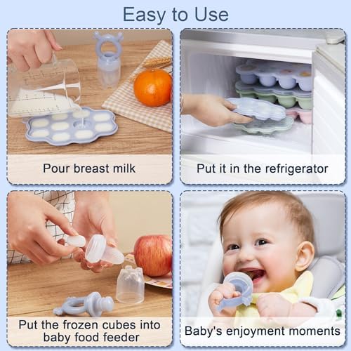 Silicone Nibble Freezer Tray, Kingkam Baby Breastmilk Popsicle Molds, Baby - Image 2