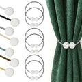 Hion Magnetic Curtain Tiebacks Grey 6pcs, Curtain Holdbacks Hooks Holders by Hion