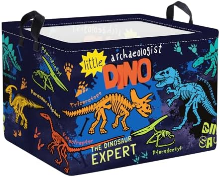 Clastyle Large Boho Dinosaur Pterosaur Boy Book Toy Storage Basket Dino Palm by Clastyle