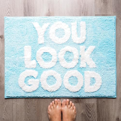 You Look Good Bath Mat Funny Cute Bathroom Rugs by Evovee