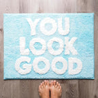 You Look Good Bath Mat Funny Cute Bathroom Rugs by Evovee
