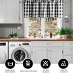 Hiasan Black and White Buffalo Plaid Curtains Valances, 52W x 18L, 1 Panel - Image 6