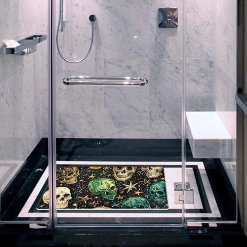 Shower Mat Non Slip, Skulls and Star Anti Slip Bath Mat - Image 6