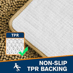 Chenille Bathroom Rug 20"x32" Tan, Non-Slip Plush Bath Mat - Image 5