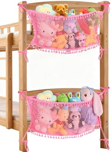 Stuffed Animal Storage Net, Large Bedside Toy Organizer Net, Cotton Plushie Toy by erogeen