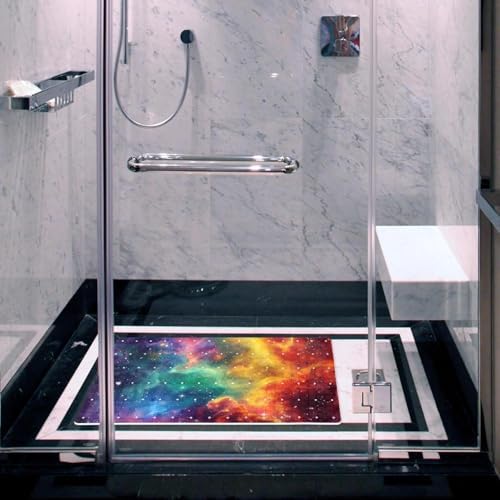 Shower Mat Non Slip 26.8 x 15.1 Inches, Galaxy Colorful Bathtub Mat Shower - Image 6