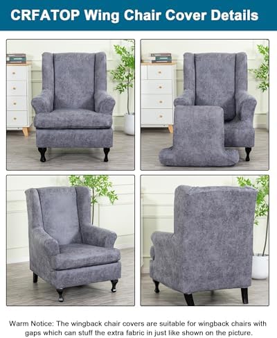 CRFATOP Wingback Chair Covers Stretch Armchair Slipcovers - Image 3