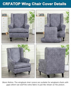 CRFATOP Wingback Chair Covers Stretch Armchair Slipcovers - Image 3