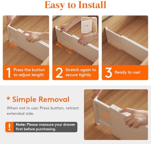Lifewit 6" Tall Upgrade Drawer Dividers, Adjustable Deep Drawer Organizer - Image 3