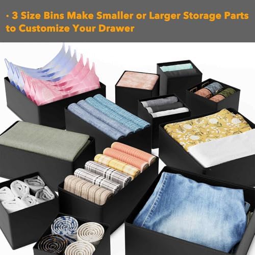 SpaceAid Drawer Organizer for Clothes, 18 Pack Dresser Drawer Organizer Bins - Image 5