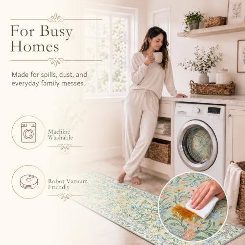 Wonnitar Boho Washable Rugs 8x10, Large Floral Rugs - Image 4