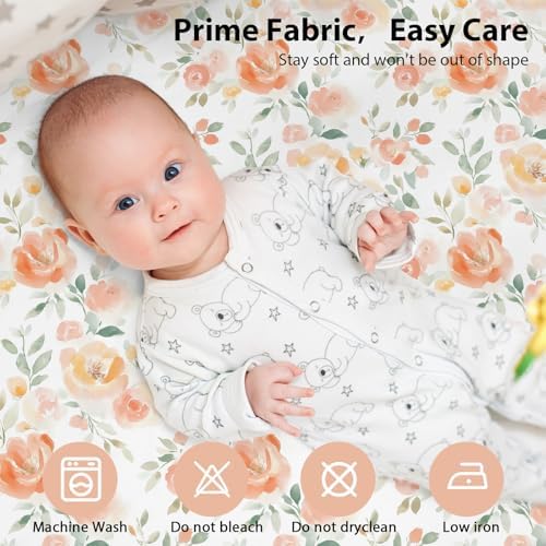 Baby Bedside Bassinet Sheets Fitted Girl, 33”x20” Compatible - Image 7