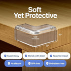 8-Pack Clear Baby Proof Corner Protectors, Soft Rubber Foam - Image 6