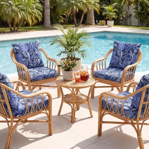 8Pcs Patio Cushion Covers Stretch Outdoor Furniture Protector Slipcovers - Image 2