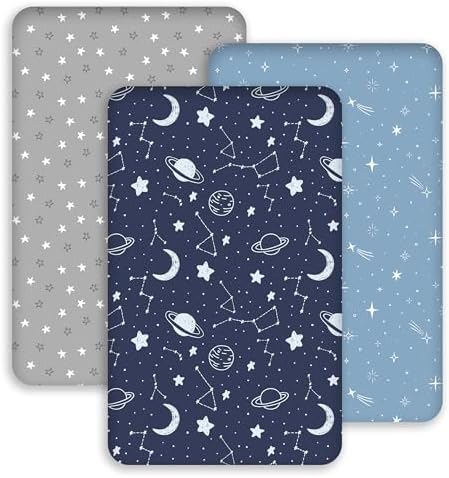 3 Pack Bedside Bassinet Sheets Girl & Boy 33" x 20" Rectangle by CivaruaKids
