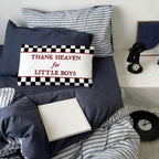Black White Racing Baby Boy Nursery Decor 12x20 Pillow Cover - Image 2