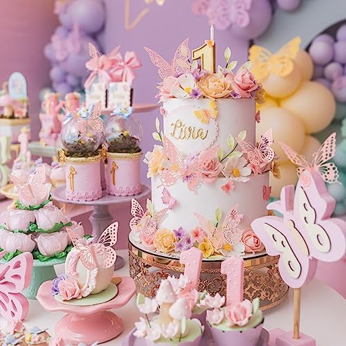 SAOROPEB 3D Butterfly Wall Decor 48 Pcs Pink Butterfly Decorations - Image 2