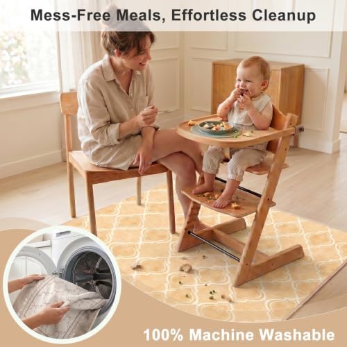Splat Mat for Under High Chair Waterproof Non Slip Floor Mat for Baby - Image 5