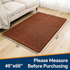 Chenille Bathroom Rug 40"x60" Rust, Large Plush Bath Mat - Image 2
