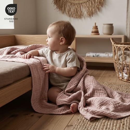 Muslin Swaddle Blankets for Newborn, 3 Pack Breathable Soft Receiving Blanket - Image 2