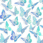 SAOROPEB 3D Butterfly Wall Decor 48 Pcs Laser Blue Butterfly Decorations by SAOROPEB