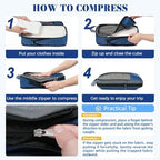 BAGAIL 4 Set/6 Set/8 Set Compression Packing Cubes Travel Accessories - Image 6