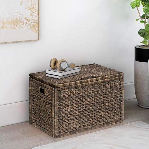 eHemco Water Hyacinth Wicker Storage Trunk, 30x17.5x17.5 - Image 2