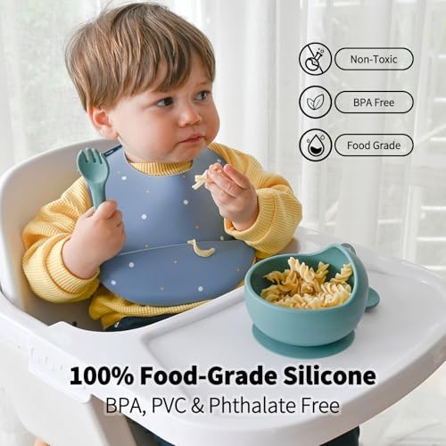 Little Rawr Baby Led Weaning Bundle, 100% Silicone Baby Feeding Set Includes - Image 3