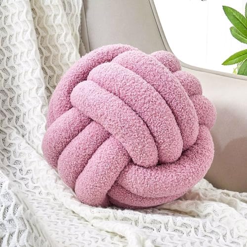 Uvvyui Knot Pillow Ball, Soft Home Decorative Round Throw Pillow, Handmade by Uvvyui