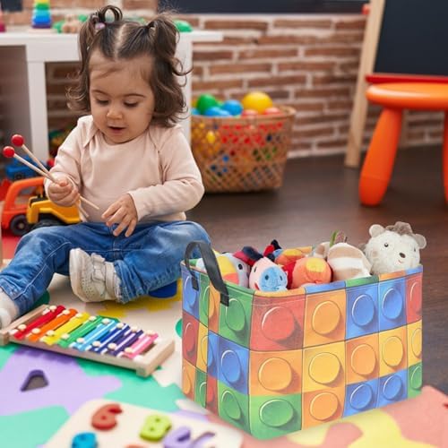 FXOLCSHE Building brick Basket, Building block book storage box, Laundry hamper - Image 4