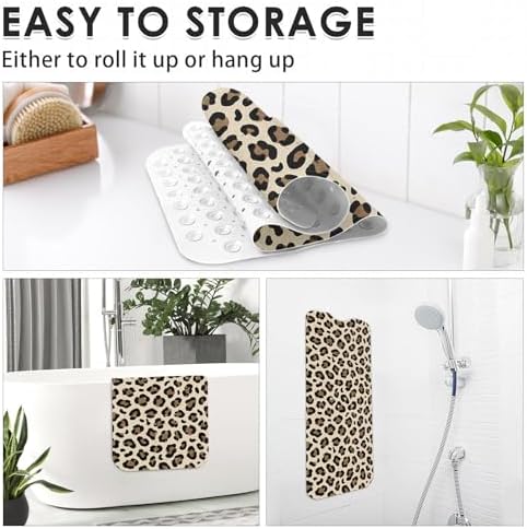 Bathtub Shower Mat 40X16 Inch, for Toddler, Animal Brown - Image 7