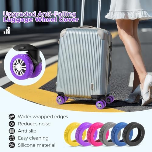 8Pcs Upgrade Luggage Wheel Covers, Travel Accessories - Image 2