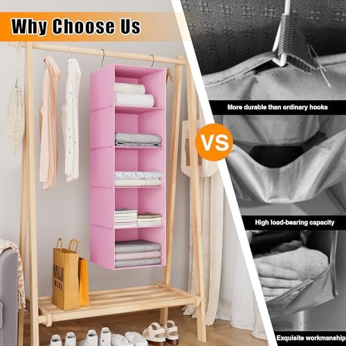 Hanging Closet Organizer 5-Shelf, Oxford Fabric Wardrobe Storage - Image 7