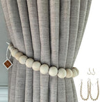 DECOAZUL Boho Curtain Tiebacks – Wood Bead Curtain Tiebacks by DECOAZUL