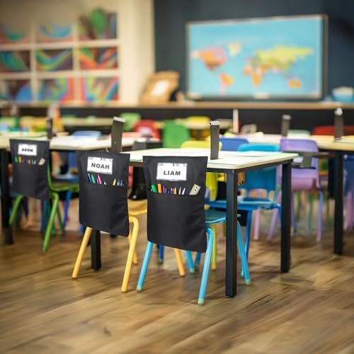 24 PCS Chair Pockets forClassrooms, 19.5"x16.5" Seat Sacks - Image 5