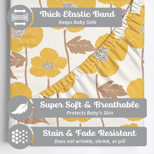 Sorrel + Fern Baby Crib Sheets Neutral, Fitted 2-Pack - Image 2