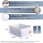 Woven Rope Baskets for Organizing, 3 Pack, 15.5 x 11 x 5.5" Storage Bins - Image 2