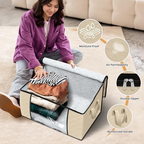 Fab totes 6 Pack Storage Bags for Clothes Blanket Storage Bins - Image 4
