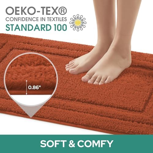 HOMEIDEAS Bathroom Rugs Sets 2 Piece, Super Soft and Absorbent Non Slip - Image 3