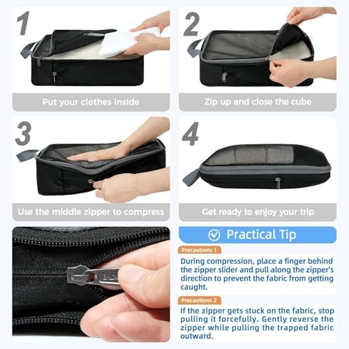BAGAIL 4 Set/6 Set/8 Set Compression Packing Cubes Travel Accessories - Image 3