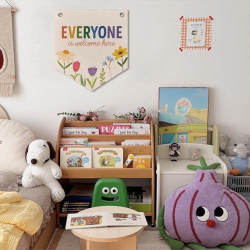 Pastel Classroom Floral Playroom Decor Banner Pennant Kid Banner Flag, Everyone - Image 5