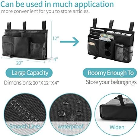 Bseash Bunk Bed Organizer, Bedside Caddy Hanging Bed Organizer Storage Bag 8 - Image 6
