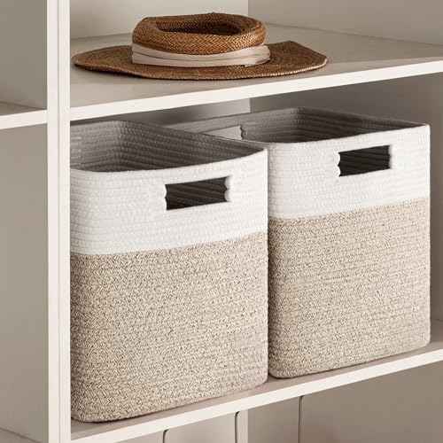 UBBCARE Storage Cubes 11 Inch, Cotton Rope Woven Baskets - Image 6