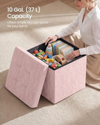 SONGMICS Storage Ottoman, Foldable PU Leather Footrest - Image 6