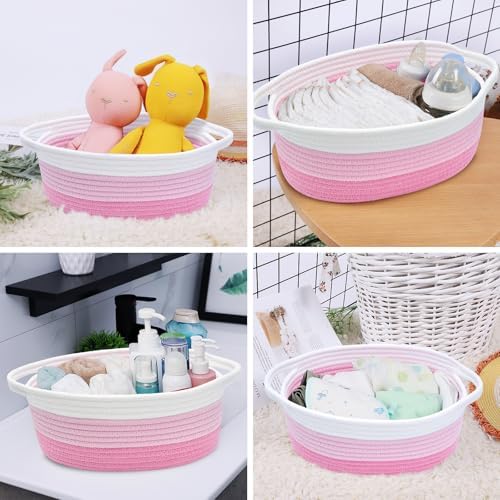 ABenkle Small Basket with Handles, Boho Decorative Rope Woven Dog Cat Toy - Image 5