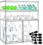 Baby Bottle Organizer, 4 Pack Stackable Storage Drawers by Qunland