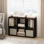 Furinno CUBICLE 6-Cube Book Shelf, Extra Thick Frame Bookshelf, Dark Oak - Image 2