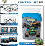 Monster Jam Full Size Comforter Set 7 Piece Kids Bedding - Image 3