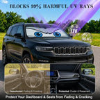 Car Windshield Sun Shade, Universal Fit Midsized Sedan SUV, Cool Gray - Image 3